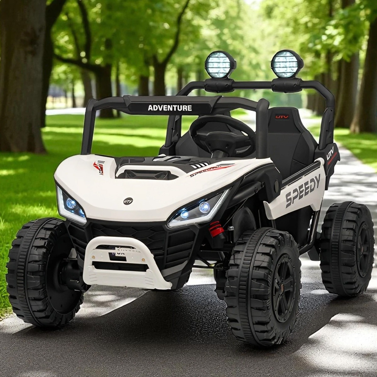 Дитячий електромобіль на акумуляторі двомісний Багі M 6205 з пультом р/у для дітей 3-8 років Білий, фото 1