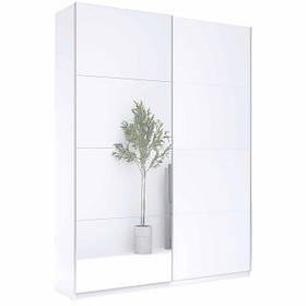 Шафа -купе Бартон 2Дв з дзеркалом в спальню,вітальню Миро Марк білий глянець