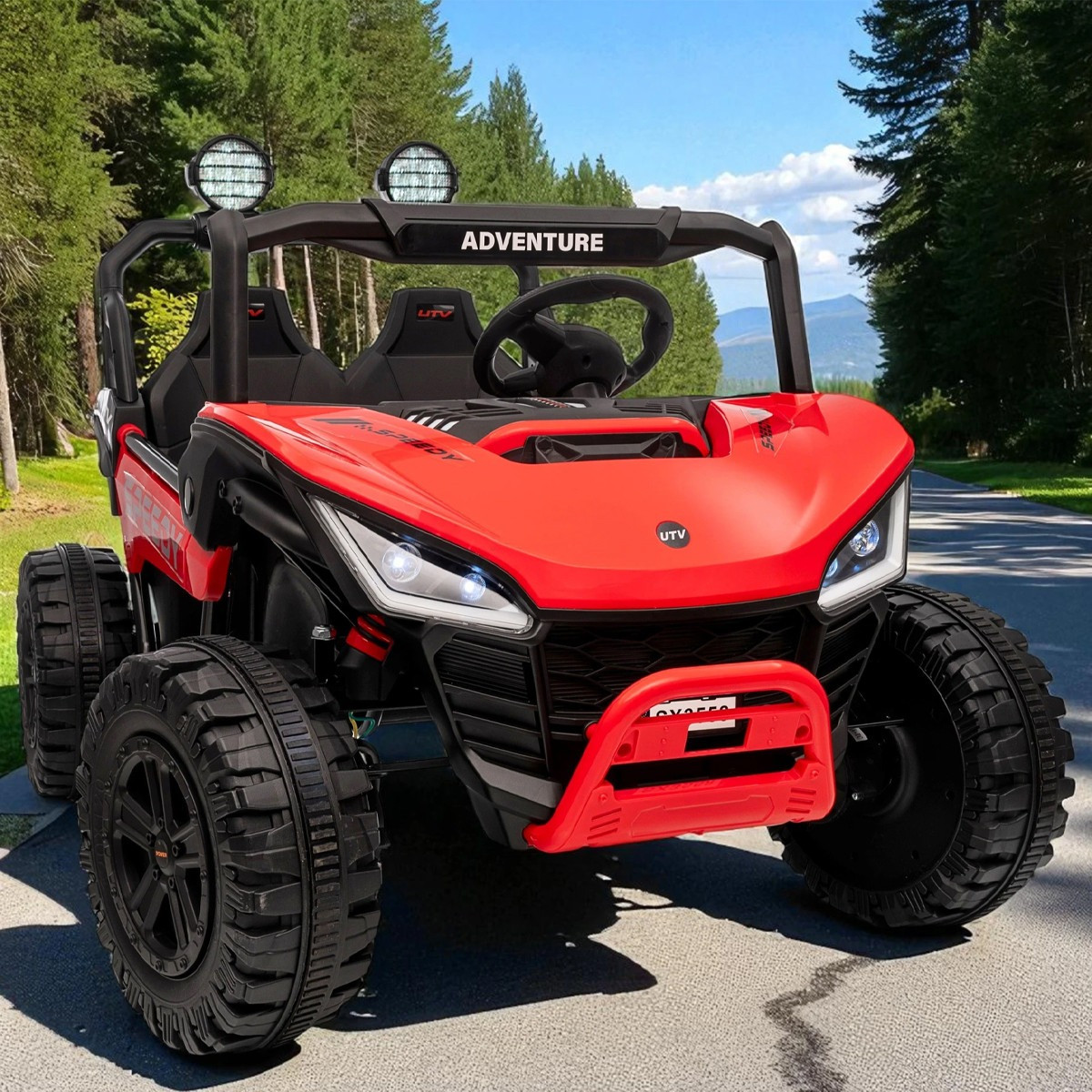 Дитячий електромобіль на акумуляторі двомісний Багі M 6205 з пультом р/у для дітей 3-8 років Червоний, фото 1