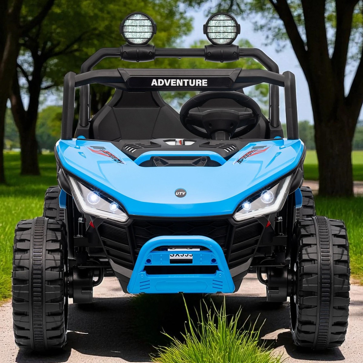 Дитячий електромобіль на акумуляторі двомісний Багі M 6205 з пультом р/у для дітей 3-8 років Синій, фото 1