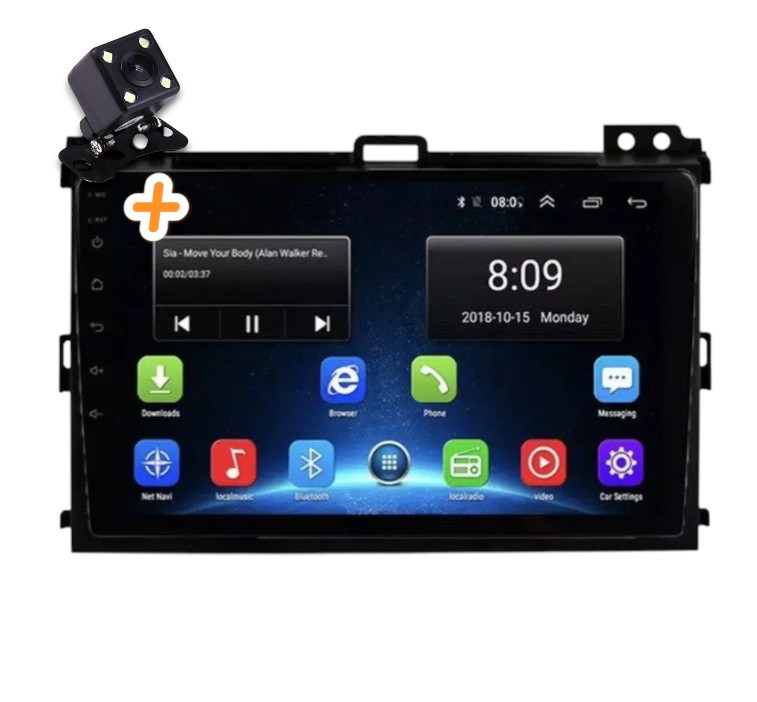 Магнітола для Toyota Land Cruiser Prado 120 на Android | Сенсорний екран, GPS, Bluetooth, камера заднього виду, фото 1