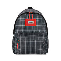 Міський рюкзак унісекс Bagland 17л з візерунком у клітинку на одне відділення чорний 1339 Stylish M (00549694)