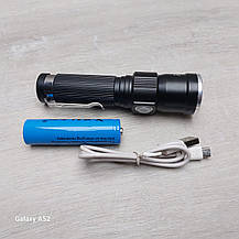 Ліхтарик ручного BL-558-T6 заряджається від micro USB 1x18650, фото 4