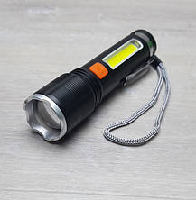 Ліхтар ручний BX-48 P12+COB+Zoom (micro USB) + червоний сигнальний, фото 2