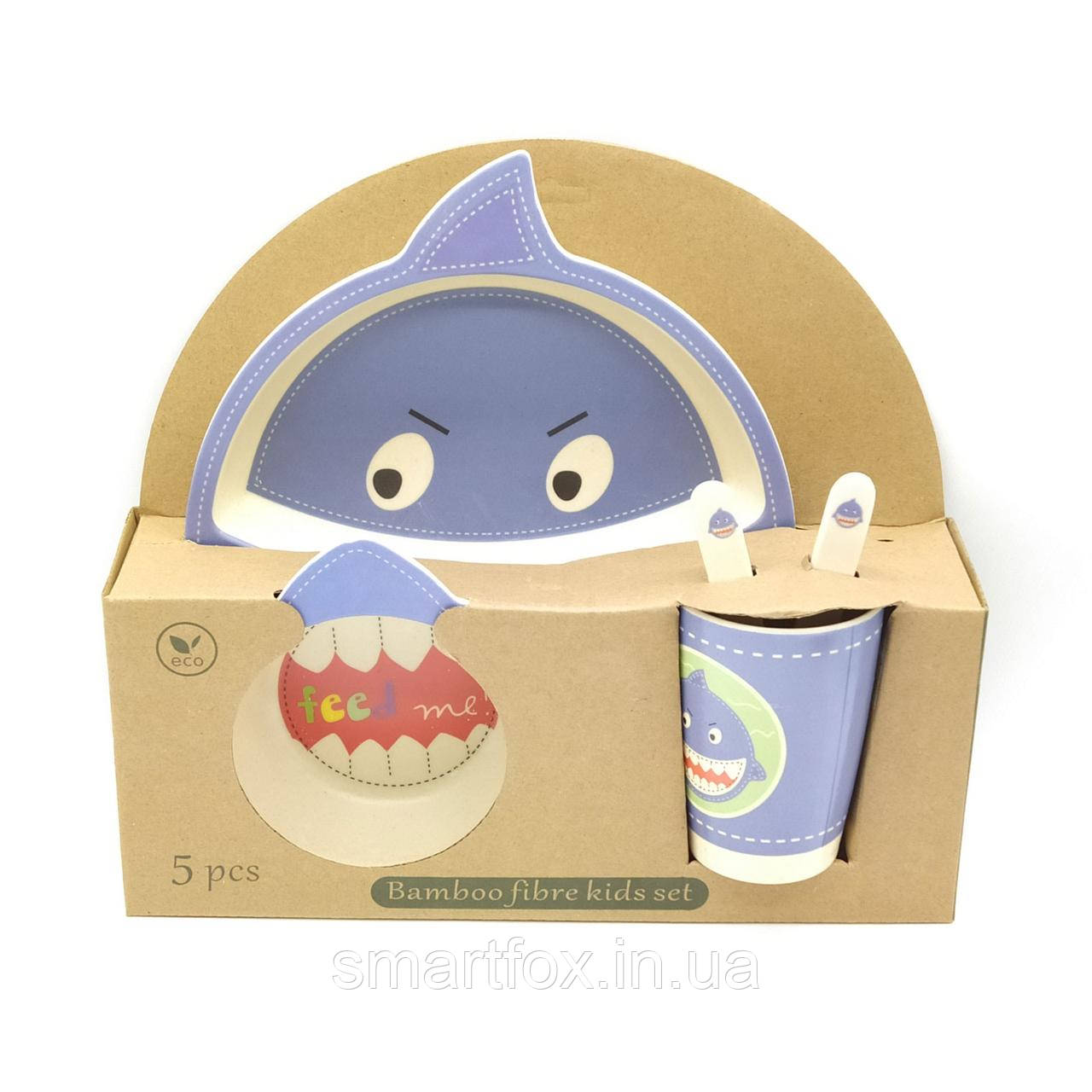 Набор детской посуды (бамбуковое волокно) Акула