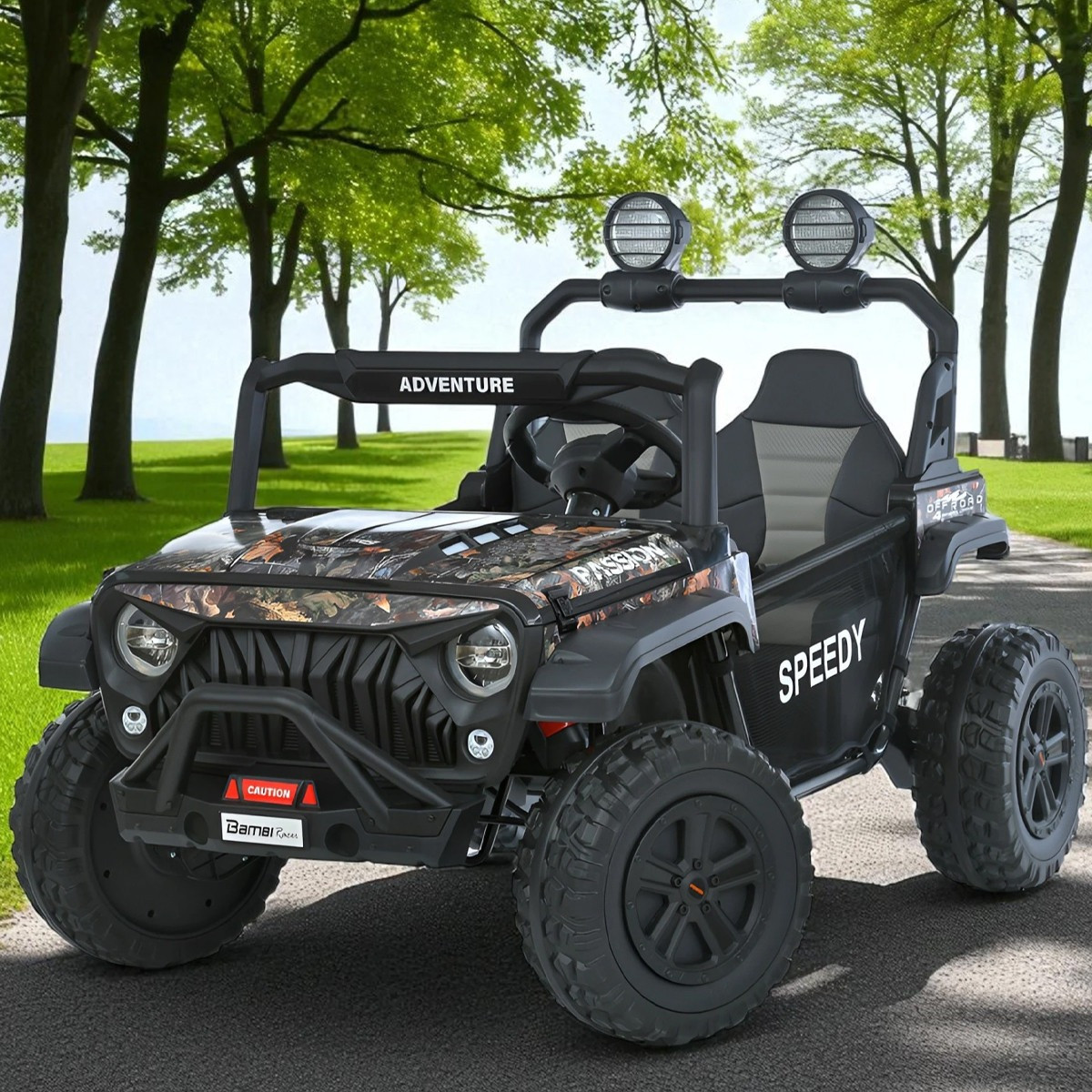 Дитячий електромобіль на акумуляторі двомісний Джип Jeep M 6206 з пультом р/у для дітей 3-8 років Камуфляж, фото 1