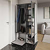 Передпокій Sanro Cornelia з дзеркалом дверцятами та штангою для одягу 1000х1900х330 Бетон темний (KO-0003), фото 2