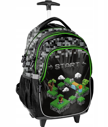 Рюкзак портфель шкільний на колесах з ручкою Paso Майнкрафт StartGame, фото 1