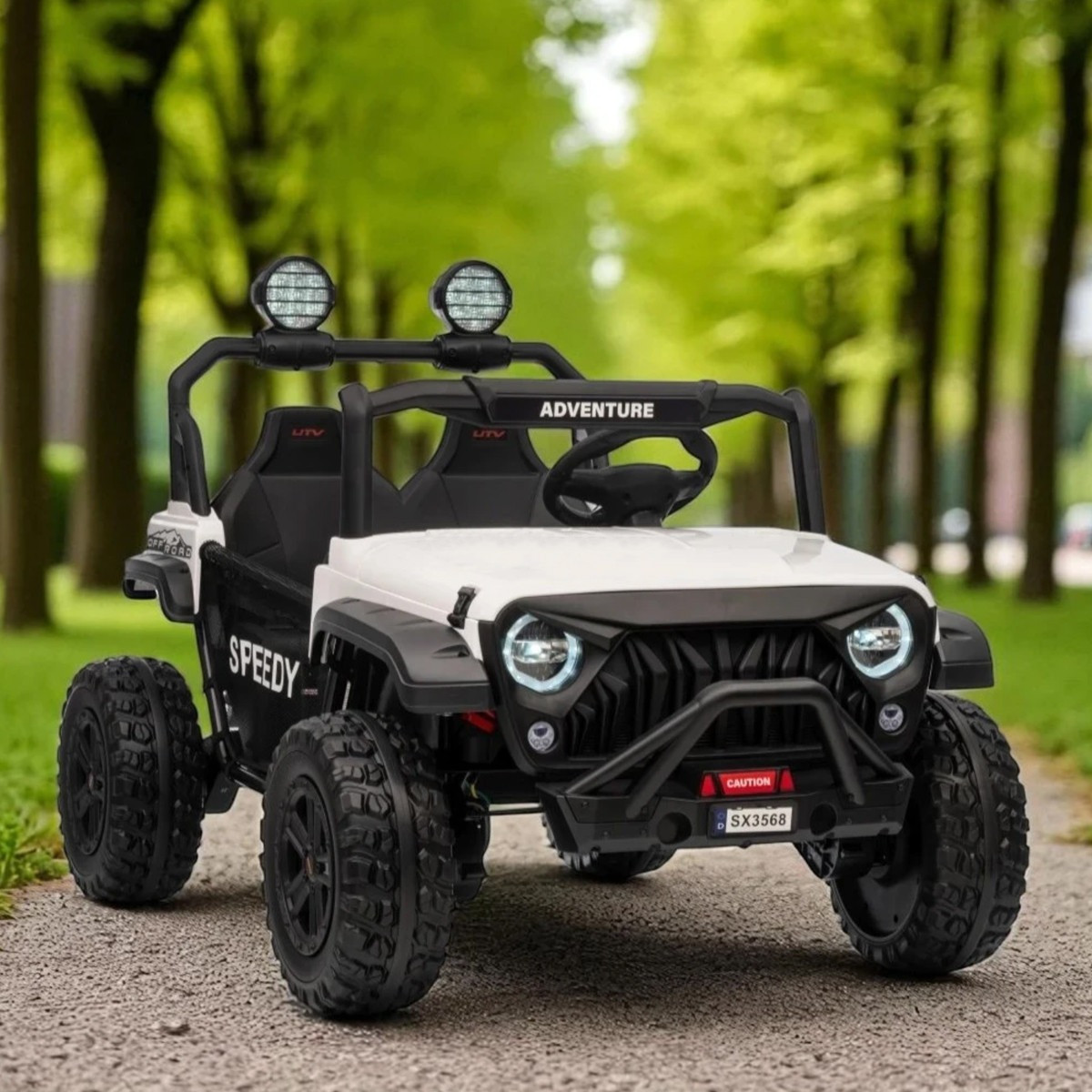 Дитячий електромобіль на акумуляторі двомісний Джип Jeep M 6206 з пультом р/у для дітей 3-8 років Білий, фото 1