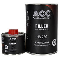 Грунт-наповнювач акриловий ACC 250 Filler HS чорний 0.8 л + затвердник 0.16 л
