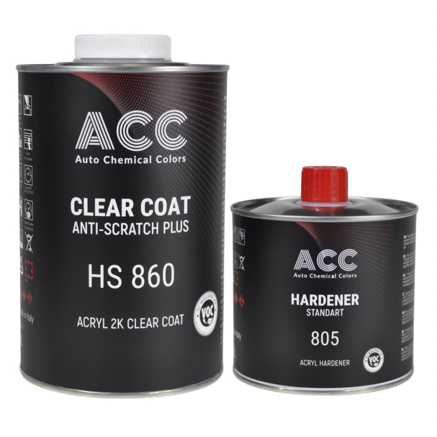 Лак ACC 860 Anti-Scratch Plus HS акриловий 1 л + затвердник 0.5 л, фото 1