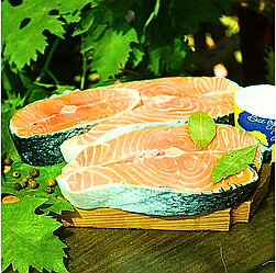 Стейк сьомги (лосось, сьомга), с/м, вакуумна упаковка