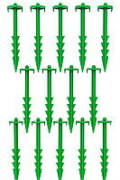Комплект кілочків для агроволокна і агротканини • 20 шт • Пластикові фіксатори 15,5 см для кріплення геотекстилю