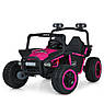 Дитячий електромобіль на акумуляторі двомісний Багі M 6207 з пультом р/у для дітей 3-8 років Рожевий, фото 2