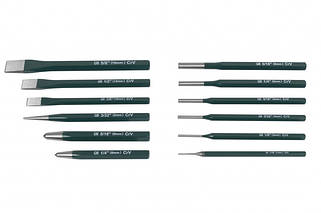 Набори свердел, пробійників та зубил