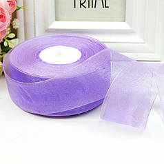 Стрічка з органзи, капронова, 4 см, бузкова