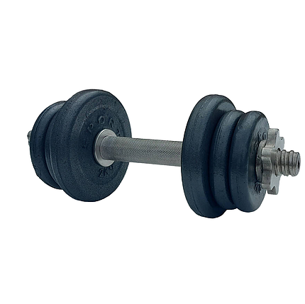 Гантель металева розбірна з покриттям розбірна гантель для тренувань гантель для дому GoodLift 10 кг, фото 2