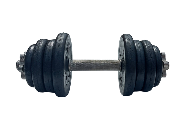 Гантель металева розбірна з покриттям розбірна гантель для тренувань гантель для дому GoodLift 10 кг, фото 3