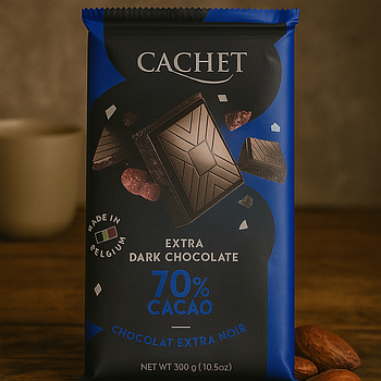 Шоколад чорний 🍫Cachet "70% Dark Chocolate". 300 гр. Бельгія.