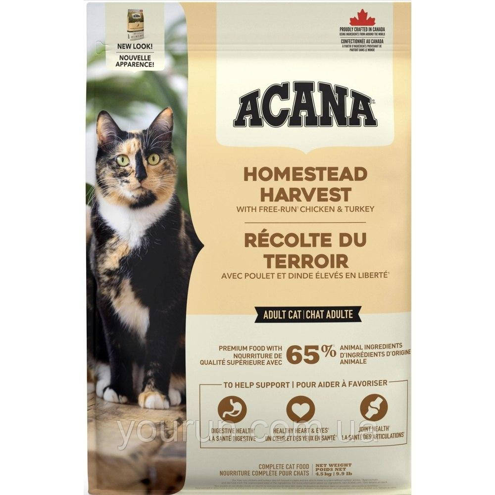 Acana (Акана) Homestead Harvest – Сухой корм с курицей, индейкой и уткой для котов 4.5кг, фото 1