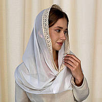 Хомут Снуд "Світ королівства" для дорослих Молочний Шифон арт.91449881  50*110 см(р)