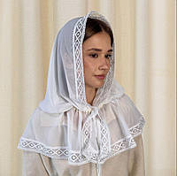 Палантин "Таємниця-2" для дорослих Молочний Шифон арт.91450134  80*120 см(р)