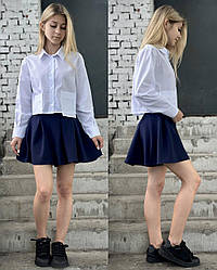 Стильна шкільна спідниця-шорти для дівчат, розміри на рости 122 - 160