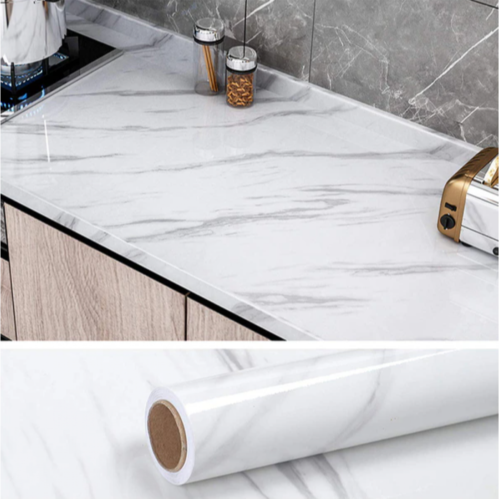 Самоклейна плівка мармур для кухні Kitchen Sticker, 3 метри (світла), фото 1