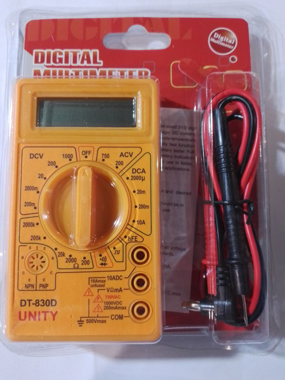 Мультиметр DT-830 D UNITY помаранчевий