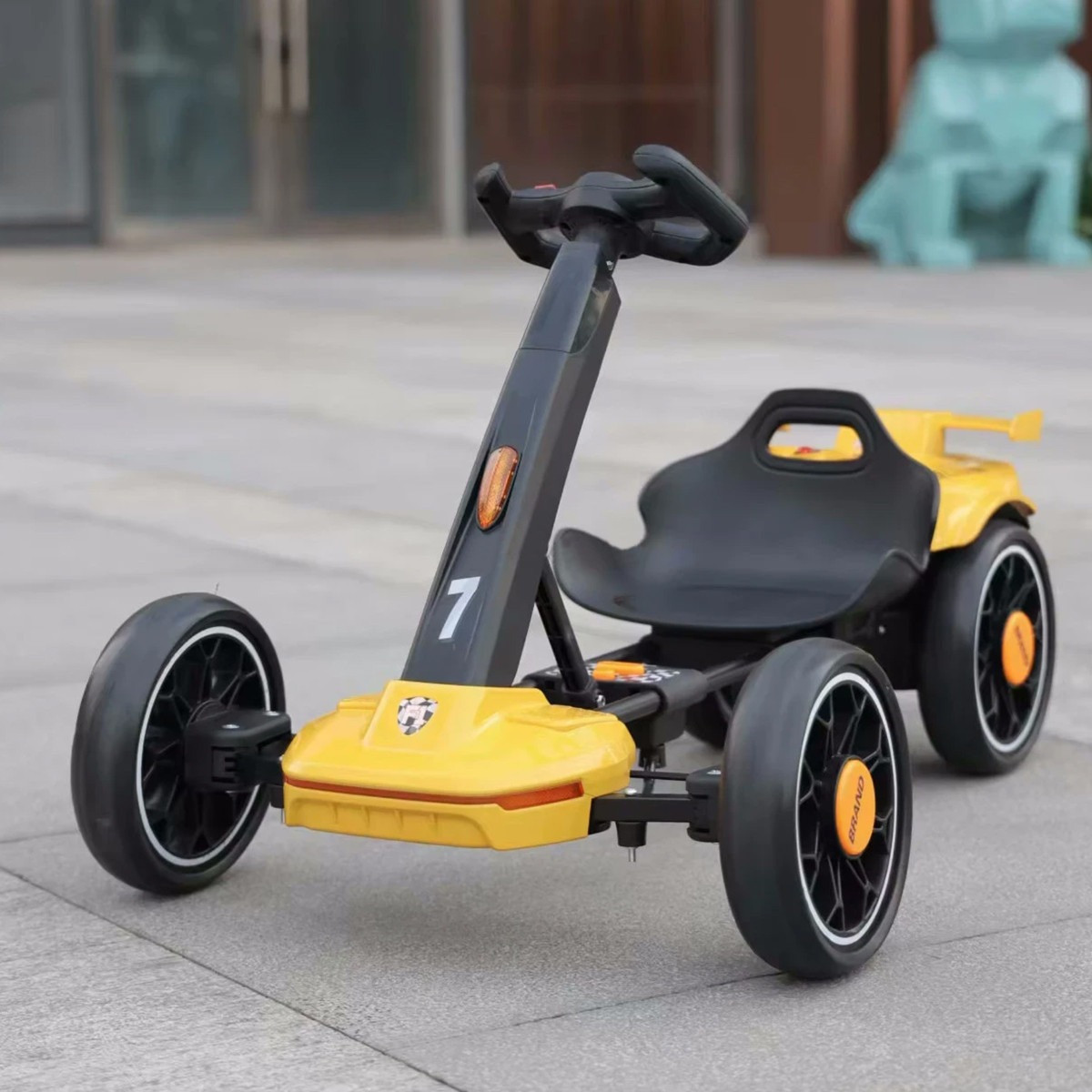 Дитячий електрокарт на акумуляторі від 3 років одномісний на радіокеруванні Bambi M 6145 Помаранчевий, фото 1