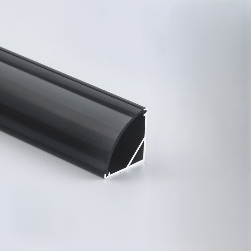 Чорний профіль LEDTech кутовий анодований для світлодіодної стрічки. LT-601 BLACK 16*16 мм. Плати до 10 мм