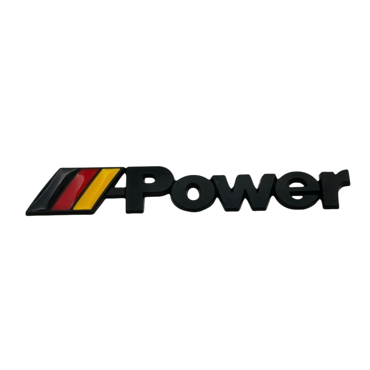 Емблема напис Power чорна+жовтий 138х23мм метал (на скотчі), фото 1