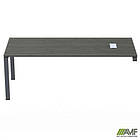 Стіл керівника з фрезеруванням під розетку М203 SIG-223 (1587х800х750мм) Чорний гр/Блеквуд Ячмінний, фото 3