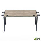 Елемент столу складового з кронштейнами подвійними SIG-351 (1187х800х750мм) Чорний графіт/В'яз Ліберті, фото 3