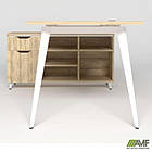 Робоче місце + USB Delta DL-100L (1790х1200х750мм) Блеквуд Ячмінний / Каркас білий / Опора білий беж, фото 3