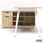 Робоче місце Delta DL-113L (1590х1200х750мм) Блеквуд Ячмінний / Каркас білий / Опора білий беж, фото 2