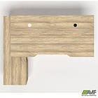 Робоче місце Delta DL-113L (1590х1200х750мм) Блеквуд Ячмінний / Каркас білий / Опора білий беж, фото 4