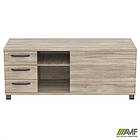 Тумба керівника L SIG-409 (1600х600х645мм) Опори, ручки Чорний графіт/В'яз Ліберті Димчастий, фото 2