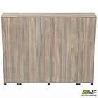 Шафа комбінована SIG-604 (2400х420х1900мм) Опори, ручки Чорний графіт/В'яз Ліберті Димчастий, фото 2