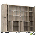 Шафа комбінована SIG-604 (2400х420х1900мм) Опори, ручки Чорний графіт/В'яз Ліберті Димчастий, фото 4