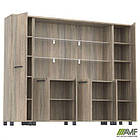 Шафа комбінована з підсвічуванням SIG-604-1 (2400х420х1900мм) Опори Чорний графіт/В'яз Ліберті, фото 4