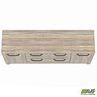 Тумба-помічник SIG-402-1 (1600х420х750мм) Опори, ручки Чорний графіт/В'яз Ліберті Димчастий, фото 3