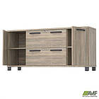 Тумба-помічник SIG-402-1 (1600х420х750мм) Опори, ручки Чорний графіт/В'яз Ліберті Димчастий, фото 4