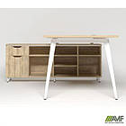 Робоче місце Delta DL-101L (1990х1600х750мм) Блеквуд Ячмінний / Каркас білий / Опора білий беж, фото 3