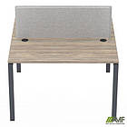 Робоча станція з Перегородкою SIG-154 (1387х1200х750) Чорний граф/В'яз Ліберті/Сірий, фото 3