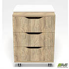 Тумба мобільна в обрамленні Delta DL-404 (412х400х585) Блеквуд Ячмінний / Білий базовий, фото 3