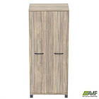 Шафа гардероб SIG-902 (800х550х1900мм) Опори, ручки Чорний графіт/В'яз Ліберті Димчастий, фото 2