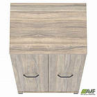 Шафа гардероб SIG-902 (800х550х1900мм) Опори, ручки Чорний графіт/В'яз Ліберті Димчастий, фото 3