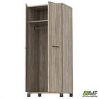 Шафа гардероб SIG-902 (800х550х1900мм) Опори, ручки Чорний графіт/В'яз Ліберті Димчастий, фото 4