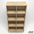 Шафа книжкова відкритий Delta DL-902 (864х420х1685мм) Блеквуд Ячмінний / Опора білий беж, фото 4